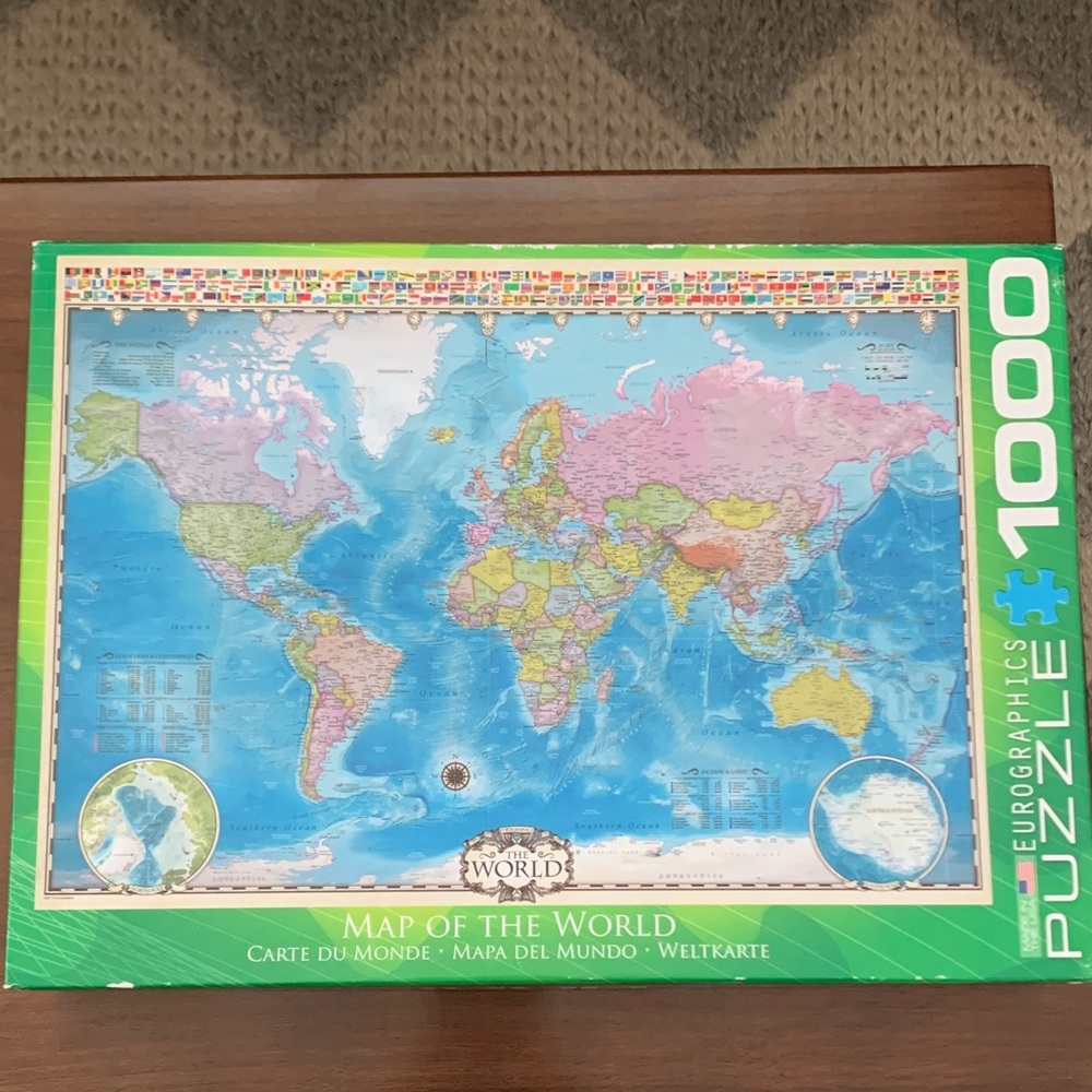 Eurographics 1000-Piece Map of the World Puzzle - Blue/Green